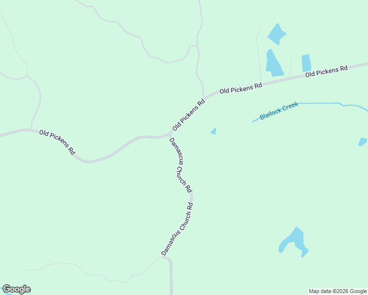 map of restaurants, bars, coffee shops, grocery stores, and more near Damascus Church Road in Kosciusko