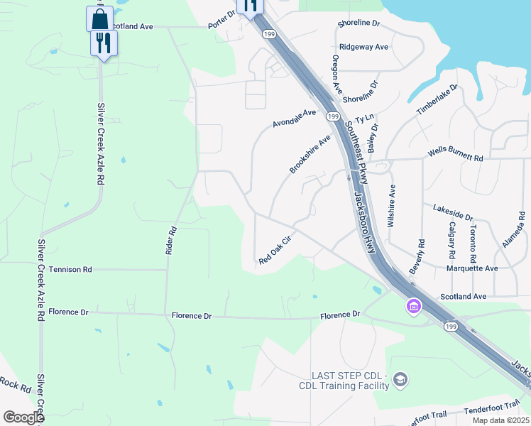 map of restaurants, bars, coffee shops, grocery stores, and more near 167 Brookshire Avenue in Azle