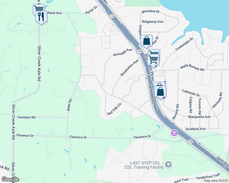 map of restaurants, bars, coffee shops, grocery stores, and more near 167 Brookshire Avenue in Azle