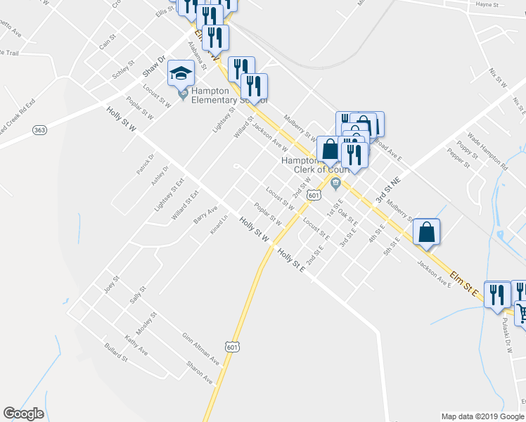 map of restaurants, bars, coffee shops, grocery stores, and more near 900 3rd Street West in Hampton