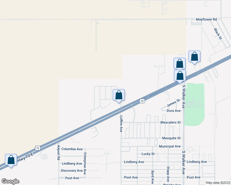 map of restaurants, bars, coffee shops, grocery stores, and more near Eloise in Alamogordo