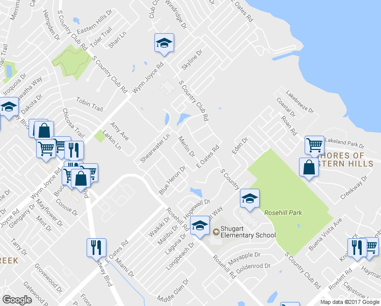 map of restaurants, bars, coffee shops, grocery stores, and more near 4526 Merlin Drive in Garland