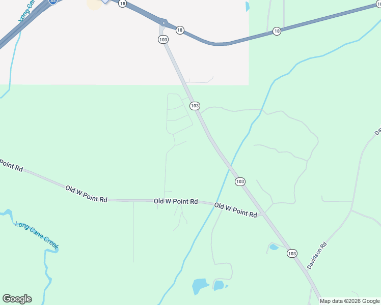 map of restaurants, bars, coffee shops, grocery stores, and more near Georgia 103 in West Point
