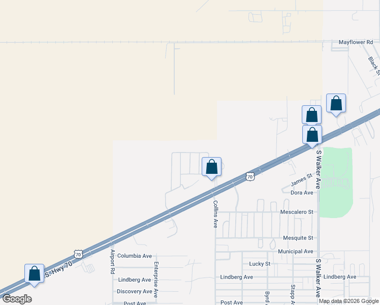 map of restaurants, bars, coffee shops, grocery stores, and more near April Michelle in Alamogordo