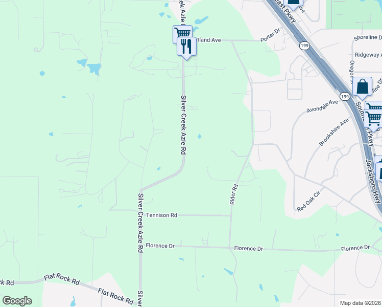 map of restaurants, bars, coffee shops, grocery stores, and more near 1417 Silver Creek Azle Road in Azle