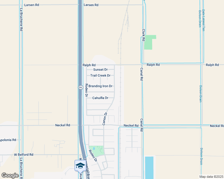 map of restaurants, bars, coffee shops, grocery stores, and more near 410 Branding Iron Drive in Imperial
