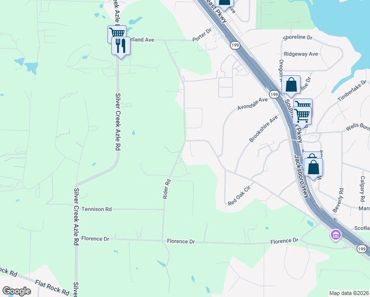 map of restaurants, bars, coffee shops, grocery stores, and more near 1308 Scotland Avenue in Azle