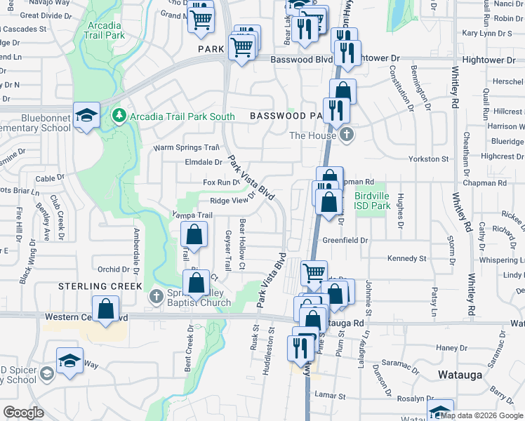 map of restaurants, bars, coffee shops, grocery stores, and more near 5413 Bear Hollow Court in Watauga