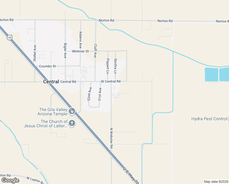 map of restaurants, bars, coffee shops, grocery stores, and more near 2103 North Webster Road in Thatcher