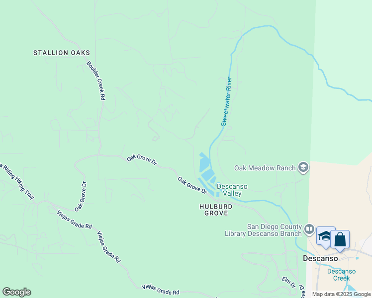 map of restaurants, bars, coffee shops, grocery stores, and more near 9928 Hulburd Grove Drive in Descanso