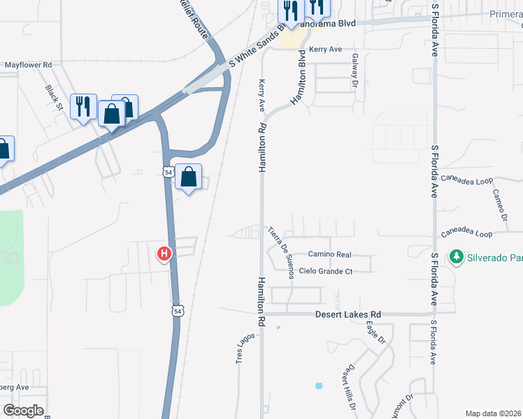 map of restaurants, bars, coffee shops, grocery stores, and more near 1977 Hamilton Road in Alamogordo