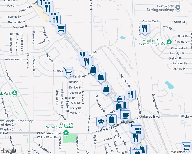 map of restaurants, bars, coffee shops, grocery stores, and more near 690 North Saginaw Boulevard in Saginaw