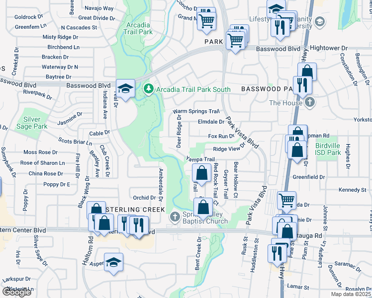 map of restaurants, bars, coffee shops, grocery stores, and more near 6951 Deer Run Drive in Watauga