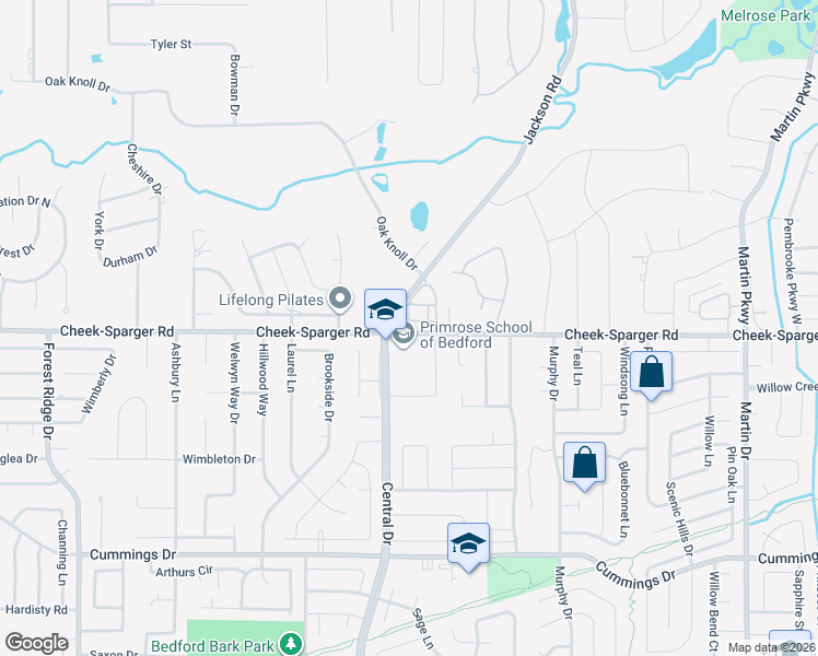 map of restaurants, bars, coffee shops, grocery stores, and more near 3935 Spring Garden Drive in Colleyville