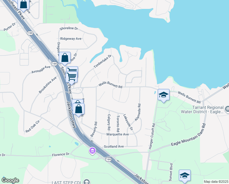 map of restaurants, bars, coffee shops, grocery stores, and more near 632 West Columbia Drive in Azle