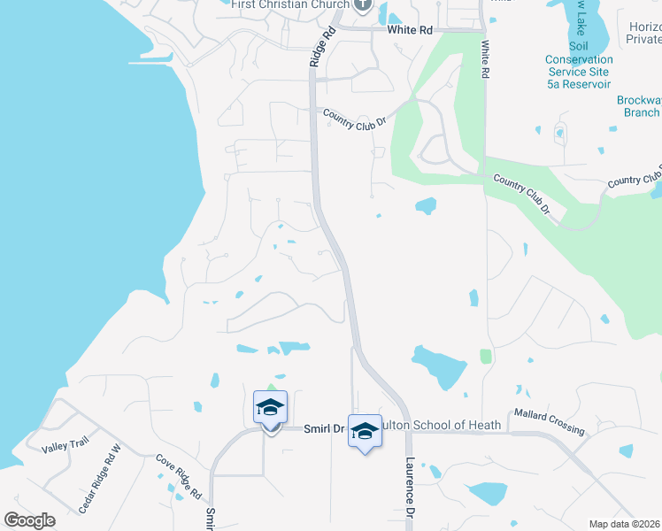 map of restaurants, bars, coffee shops, grocery stores, and more near 1 Bright Meadows Road in Heath