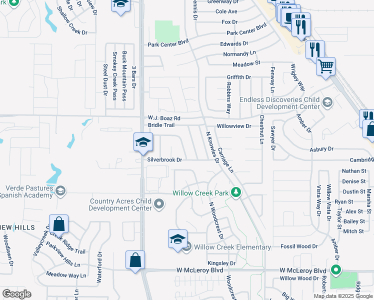 map of restaurants, bars, coffee shops, grocery stores, and more near 616 Fox Run Trail in Saginaw