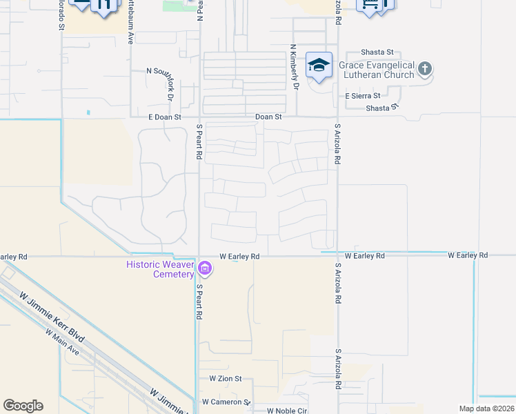 map of restaurants, bars, coffee shops, grocery stores, and more near 1611 East Lardner Place in Casa Grande