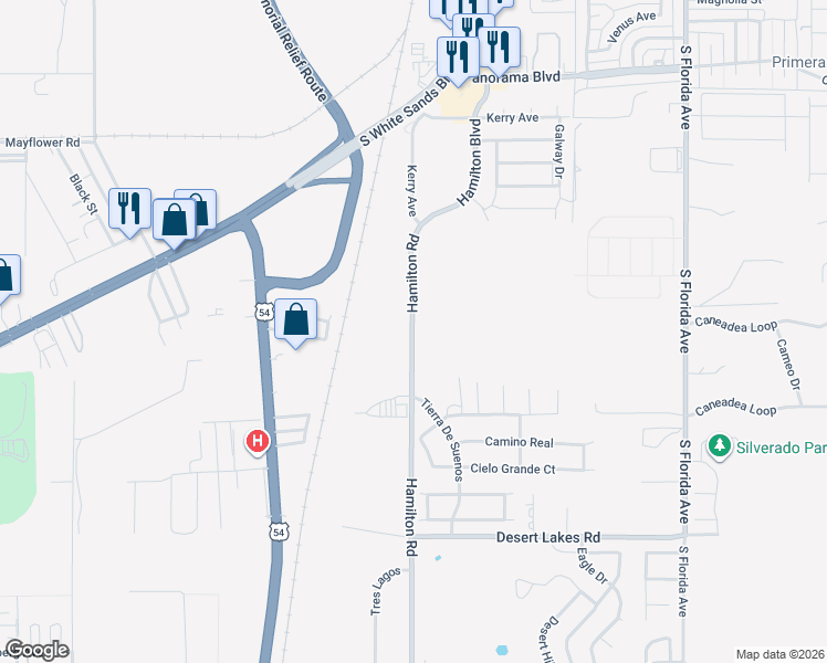 map of restaurants, bars, coffee shops, grocery stores, and more near 1600 Hamilton Rd in Alamogordo