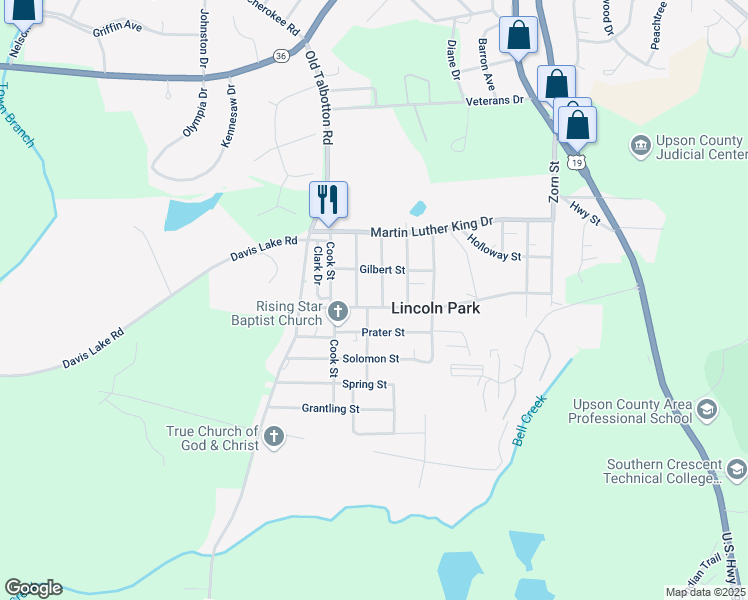 map of restaurants, bars, coffee shops, grocery stores, and more near 2088 Wiley Street in Thomaston