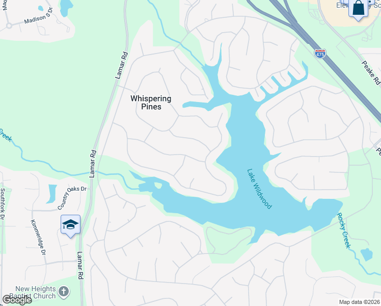 map of restaurants, bars, coffee shops, grocery stores, and more near 758 Friar Tuck Lane in Macon