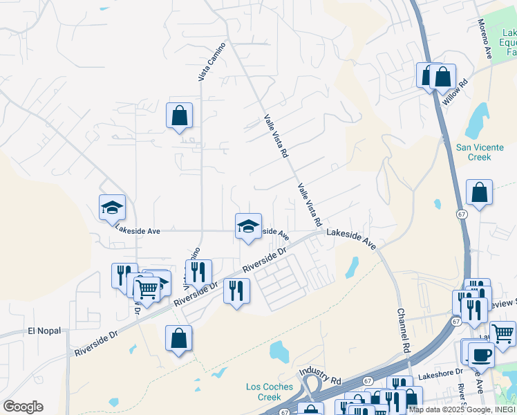 map of restaurants, bars, coffee shops, grocery stores, and more near 10473 Towns Terrace in Lakeside