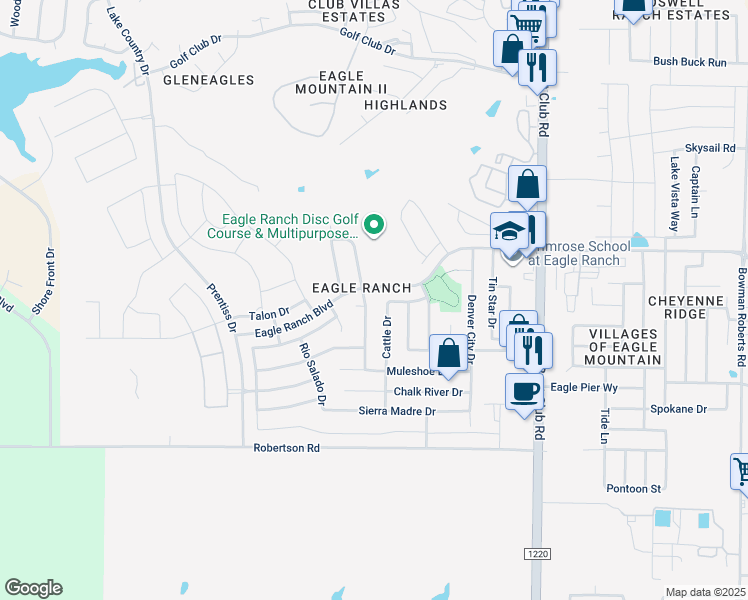 map of restaurants, bars, coffee shops, grocery stores, and more near 3412 Kalgary Court in Fort Worth