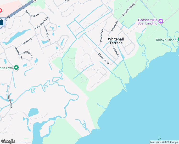 map of restaurants, bars, coffee shops, grocery stores, and more near 3484 Kayak Lane in Mount Pleasant