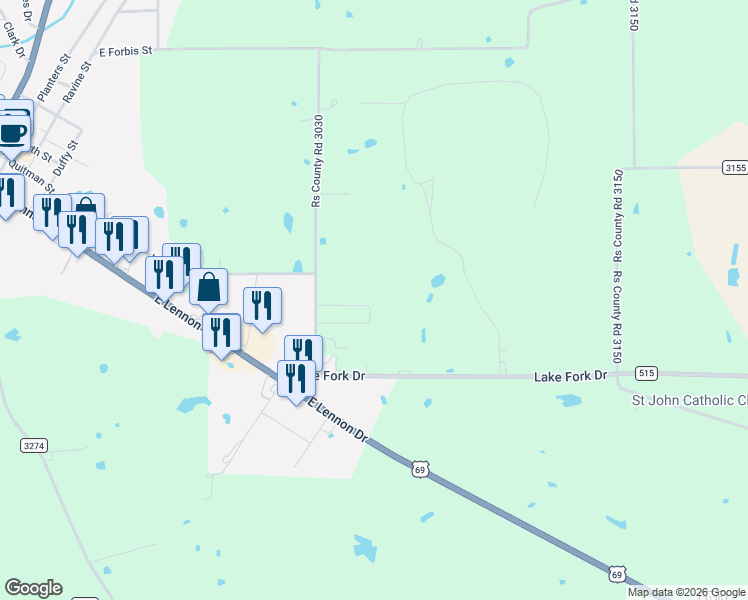map of restaurants, bars, coffee shops, grocery stores, and more near 225 Barn Street in Emory