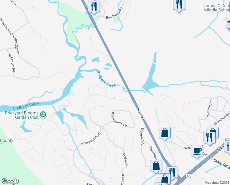 map of restaurants, bars, coffee shops, grocery stores, and more near 1338 River Otter Court in Mount Pleasant