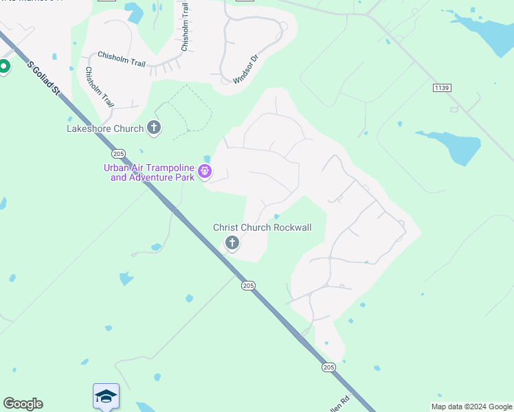 map of restaurants, bars, coffee shops, grocery stores, and more near 1470 John King Boulevard in Rockwall