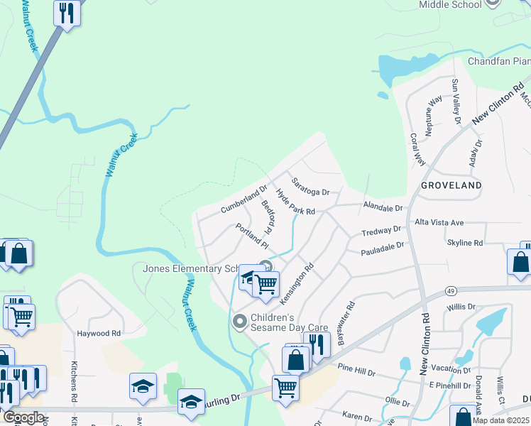 map of restaurants, bars, coffee shops, grocery stores, and more near 2567 Mafiel Drive in Macon