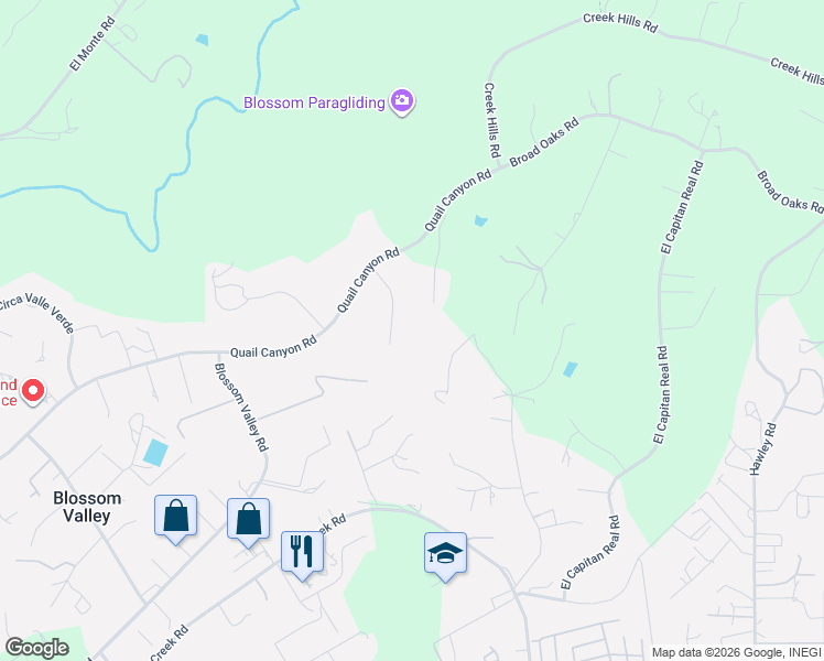 map of restaurants, bars, coffee shops, grocery stores, and more near 15121 Tombstone Creek Road in El Cajon