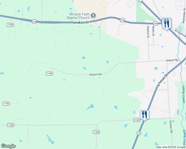map of restaurants, bars, coffee shops, grocery stores, and more near 1167 Airport Rd in Emory