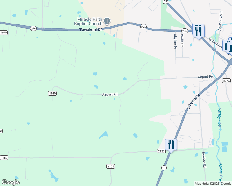 map of restaurants, bars, coffee shops, grocery stores, and more near 1167 Airport Rd in Emory