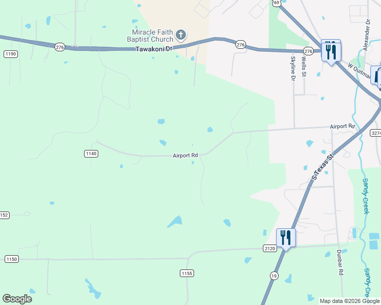 map of restaurants, bars, coffee shops, grocery stores, and more near 1167 Airport Rd in Emory