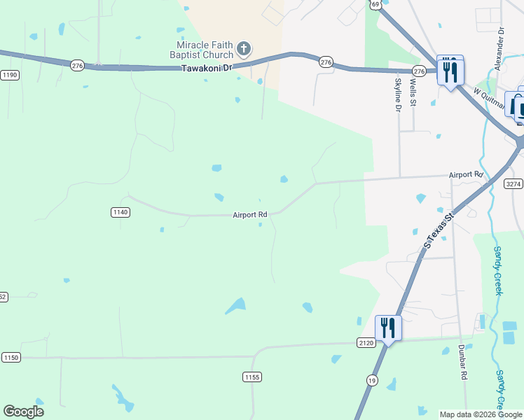 map of restaurants, bars, coffee shops, grocery stores, and more near 1167 Airport Rd in Emory