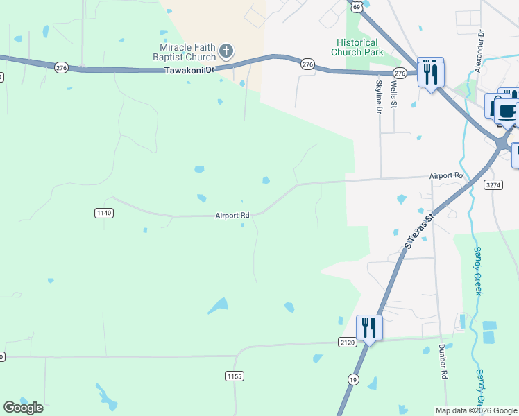 map of restaurants, bars, coffee shops, grocery stores, and more near 201-223 County Road 1140 in Emory