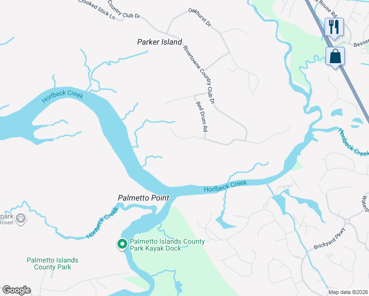 map of restaurants, bars, coffee shops, grocery stores, and more near 2719 Parkers Landing Road in Mount Pleasant