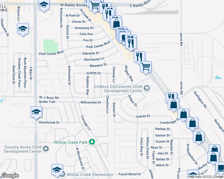 map of restaurants, bars, coffee shops, grocery stores, and more near 916 Fenway Lane in Saginaw
