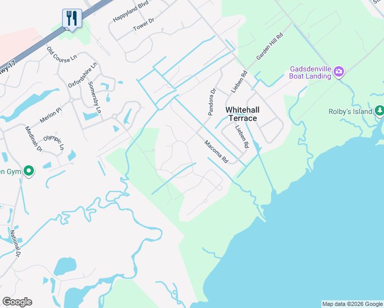 map of restaurants, bars, coffee shops, grocery stores, and more near 1546 Macoma Drive in Mount Pleasant