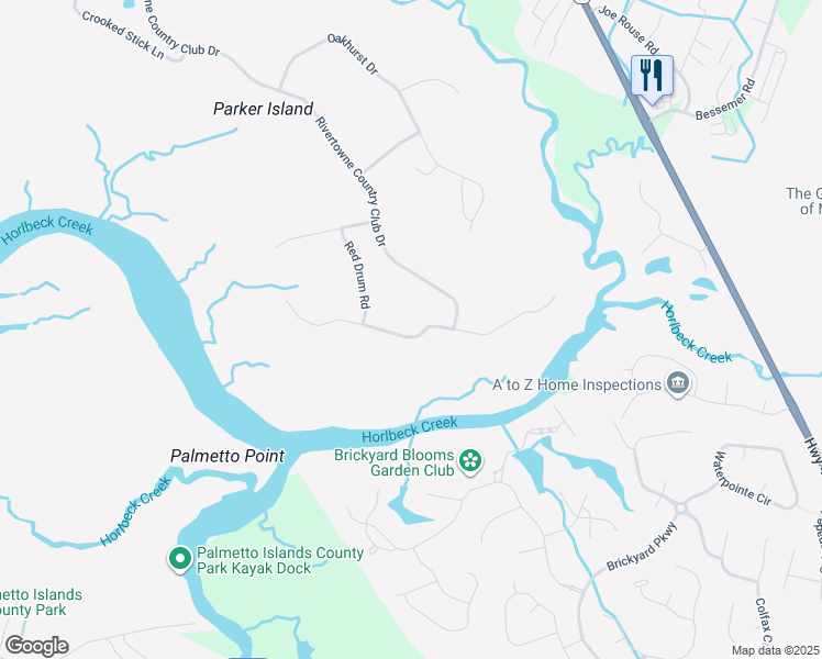 map of restaurants, bars, coffee shops, grocery stores, and more near 2766 Parkers Landing Road in Mount Pleasant