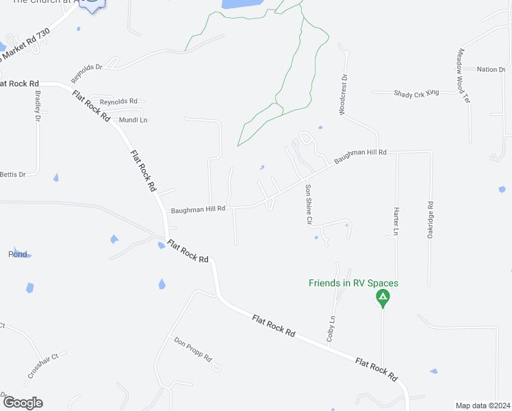 map of restaurants, bars, coffee shops, grocery stores, and more near 290 Baughman Hill Road in Azle