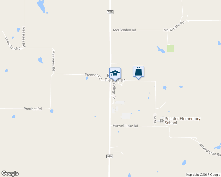map of restaurants, bars, coffee shops, grocery stores, and more near in Peaster