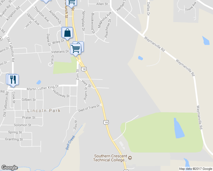 map of restaurants, bars, coffee shops, grocery stores, and more near 109 Pasley Street in Thomaston