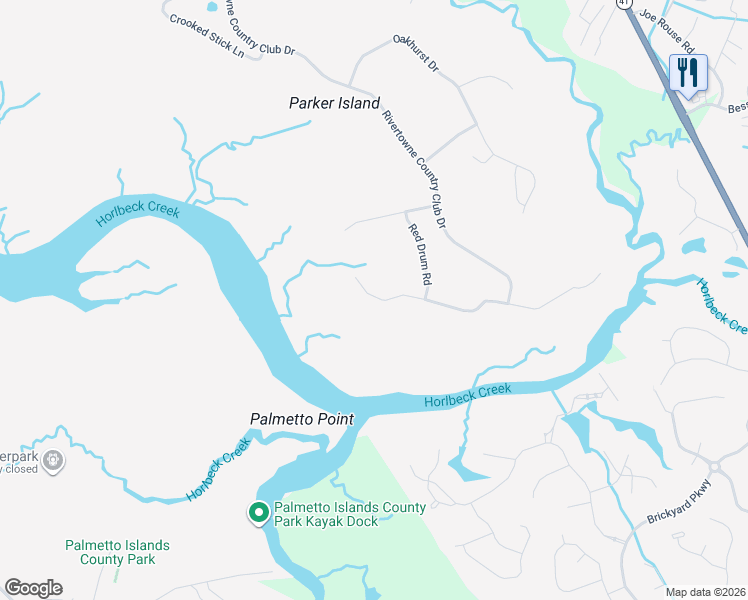 map of restaurants, bars, coffee shops, grocery stores, and more near 2719 Parkers Landing Road in Mount Pleasant