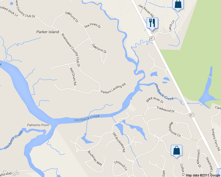 map of restaurants, bars, coffee shops, grocery stores, and more near 2800 Parkers Landing Road in Mount Pleasant