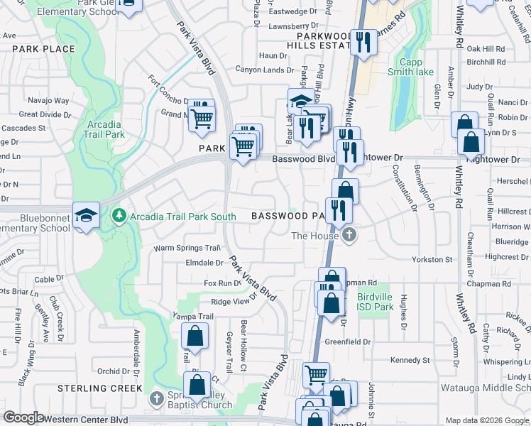 map of restaurants, bars, coffee shops, grocery stores, and more near 7212 Isle Royale Drive in Fort Worth