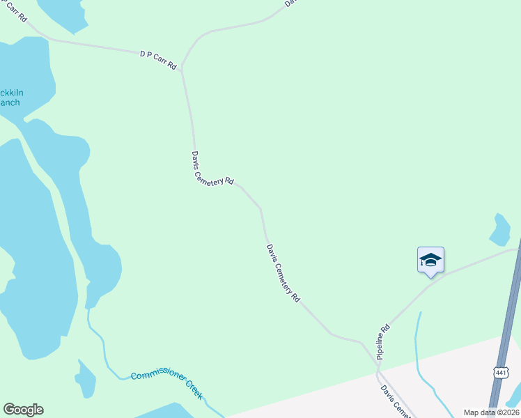 map of restaurants, bars, coffee shops, grocery stores, and more near Davis Cemetery Road in McIntyre