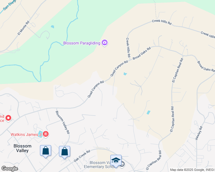 map of restaurants, bars, coffee shops, grocery stores, and more near 10937 Quail Canyon Road in El Cajon